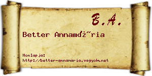 Better Annamária névjegykártya